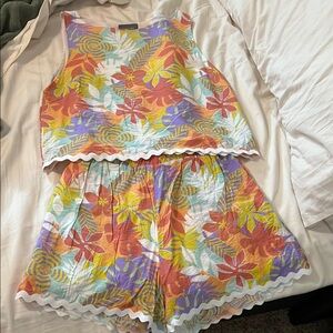 Tropical Floral Sleeveless Set